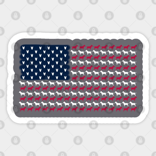 USA Bull Terrier Flag Sticker by Noewi